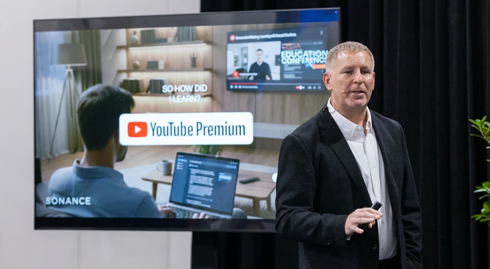 Ari Supran, CEO of Sonance, gives a talk on practical uses of AI on the Smart Stage at CEDIA Expo/CIX 2025