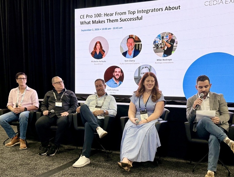 Left to right: Mike Restrepo, Andres Klein, Tom Clancy, Michelle Ferlauto and Zachary Comeau