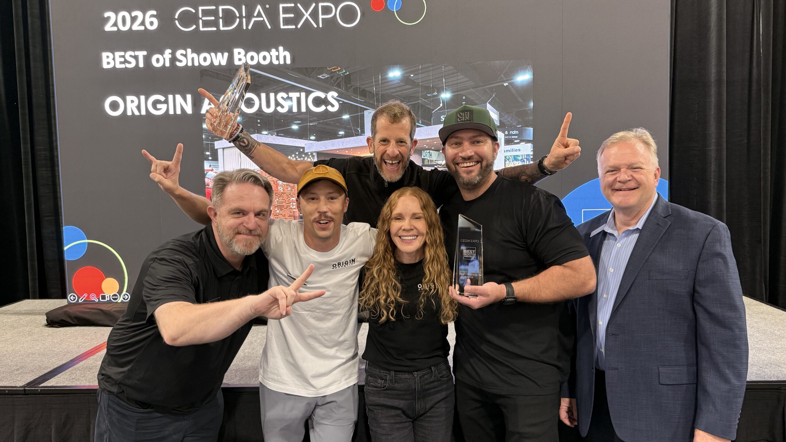 Origin Acoustics winning Best of Show Booth at CEDIA Expo 2026